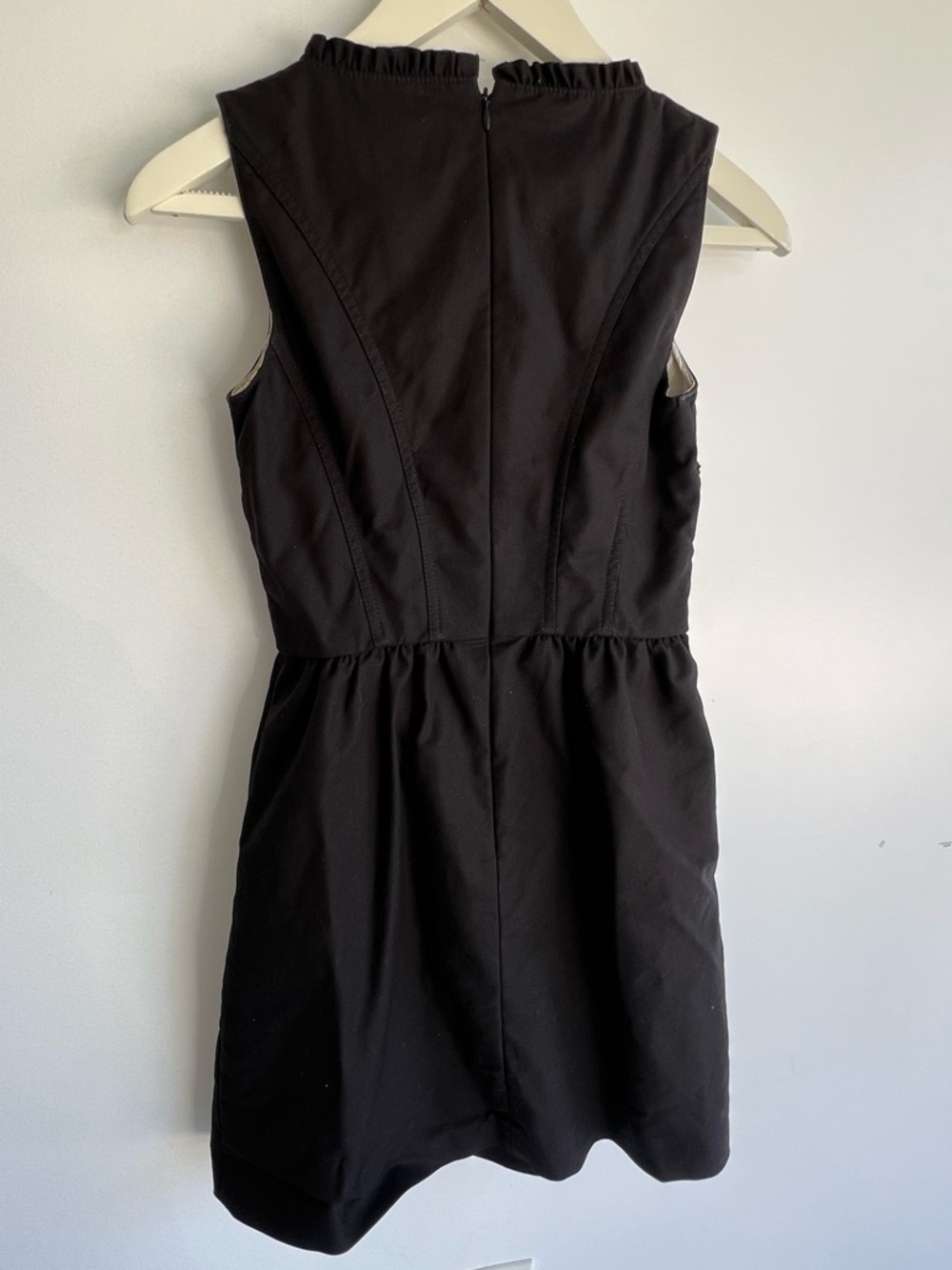 RED Valentino Black Corset Mini Dress Ruched Bust Designer Fit & Flare Pockets S - Picture 12 of 16